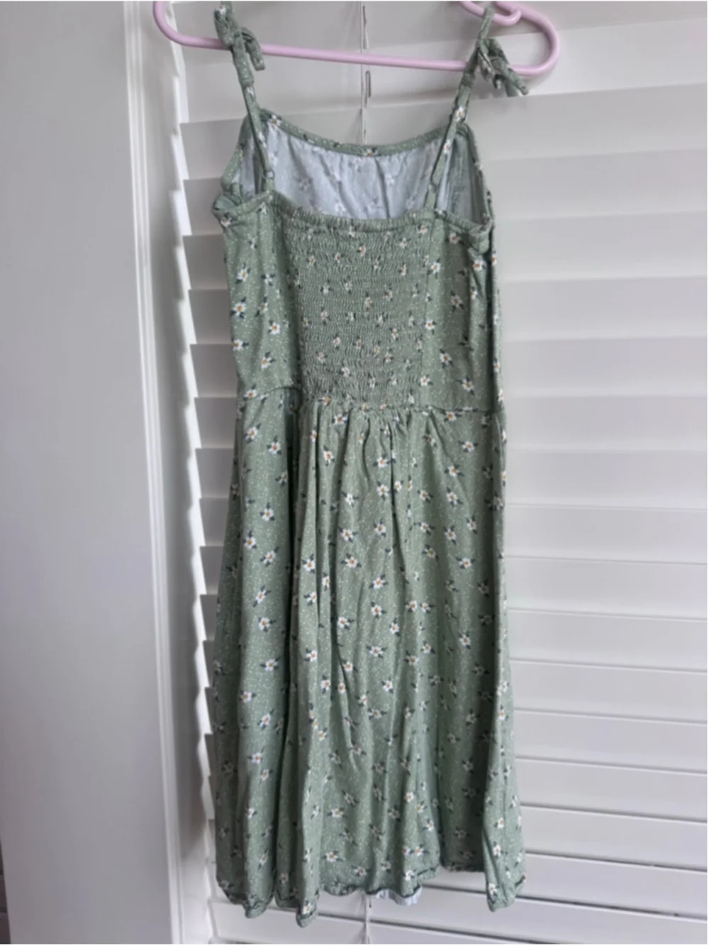 Nordstrom Girls Green Floral Mini Dress Medium